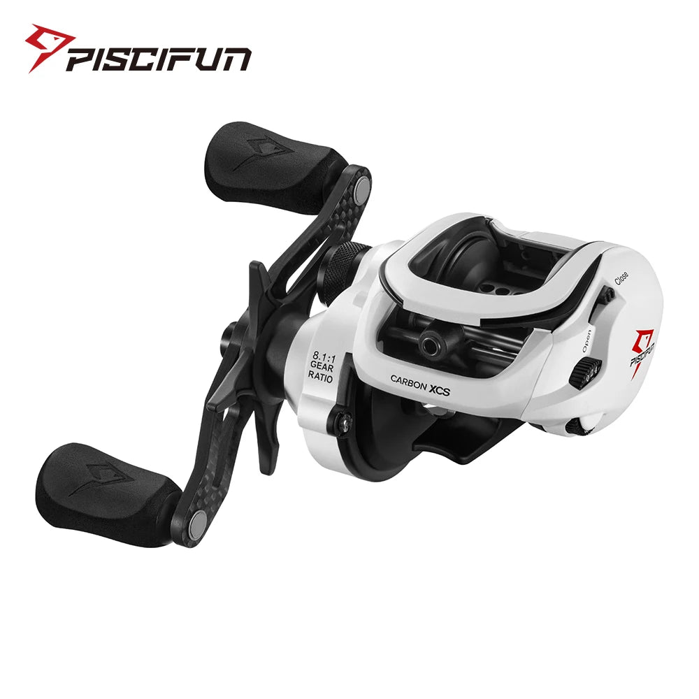 Piscifun Carbon XCS Baitcaster Reel 8kg Drag 156g Baitcasting Fishing Reel 8.1:1 Gear Ratio Dual Brake System Frame Casting Reel