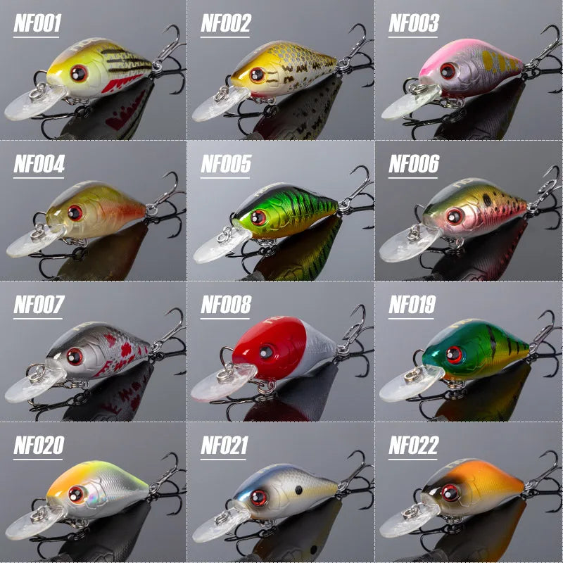 NOEBY 45mm 8g Crankbaits Fishing Lure Floating Wobblers Artificial Hard Bait for Pike Trout Swimbaits Crank Fishing Lures