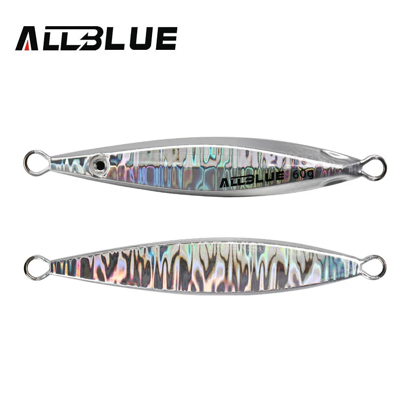 ALLBLUE SLOWER UP Z-Light Metal Jig Fishing Lure Slow Cast Jigging Spoon 20G 30G 40G 60G Artificial Shore Zinc Alloy Bait Tackle