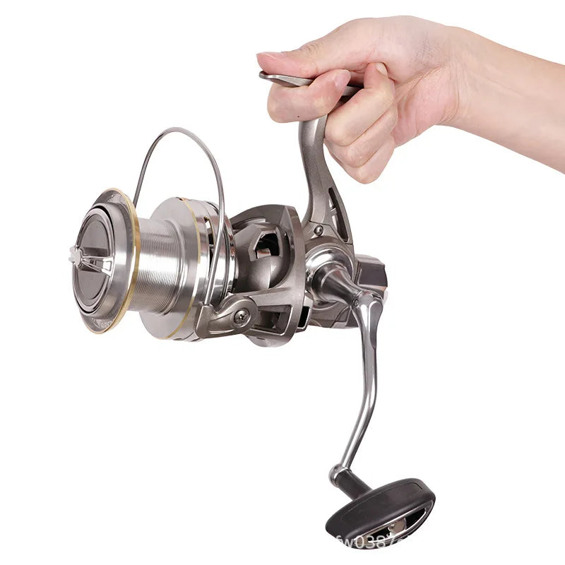 Anchor Fish Spinning Reel Giant Long Throw NGK10000 Sea Fishing Full Metal Aluminum Alloy 4.8:1 Gear Ratio 550g Left Hand
