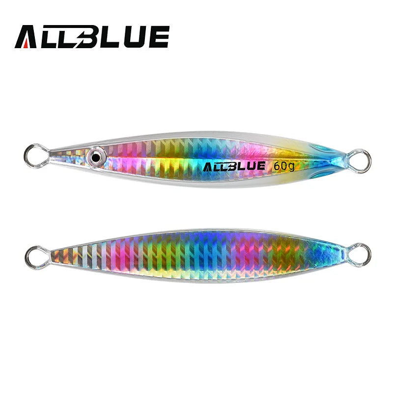 ALLBLUE SLOWER UP Z-Light Metal Jig Fishing Lure Slow Cast Jigging Spoon 20G 30G 40G 60G Artificial Shore Zinc Alloy Bait Tackle