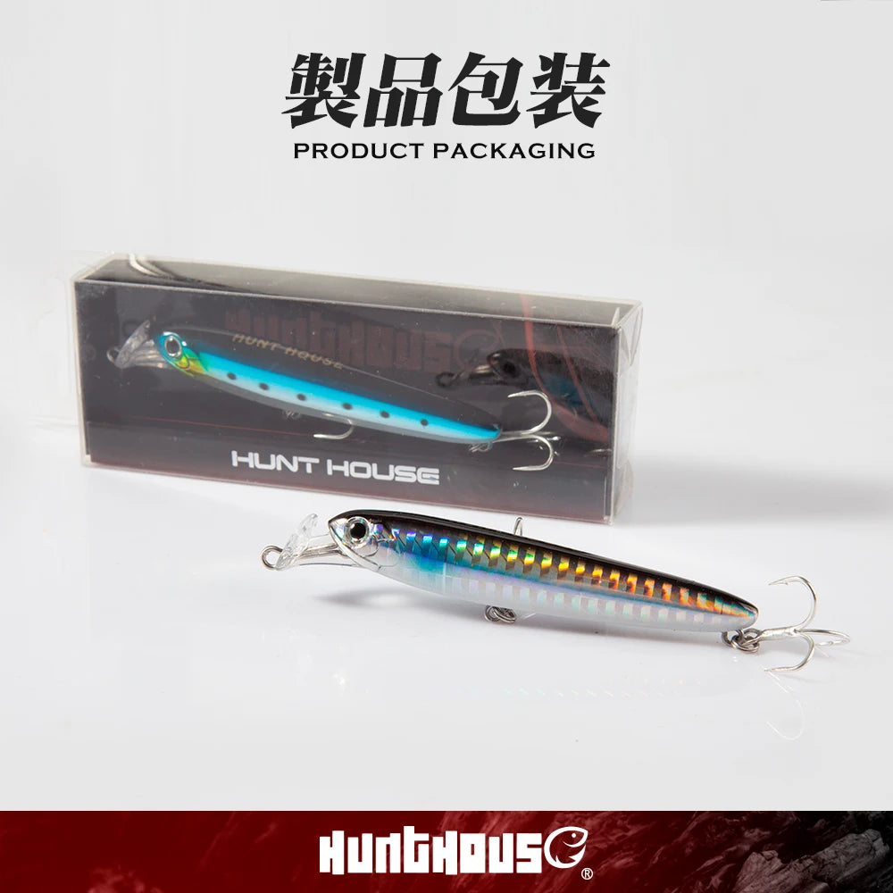 Hunthouse Rocket 95 Minnow Fishing Lure Popper Bait 75mm 13g 95mm 22g Sinking Baits Artificial Bait Stickbaits Fishing Seabass