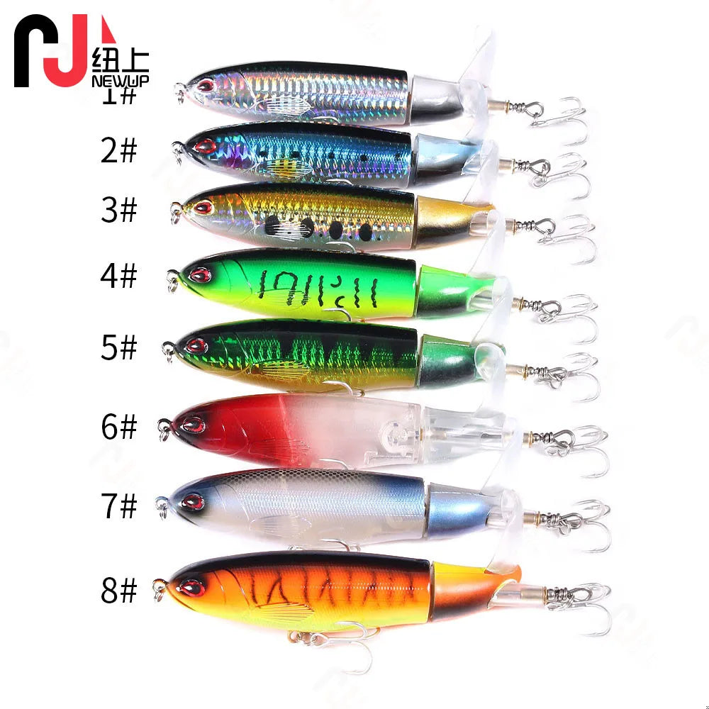 1pcs topwater Popper Propeller Topwater Fishing Lures Artificial Bait Hard Crankbait Wobbler Rotating Tail Fishing Tackl