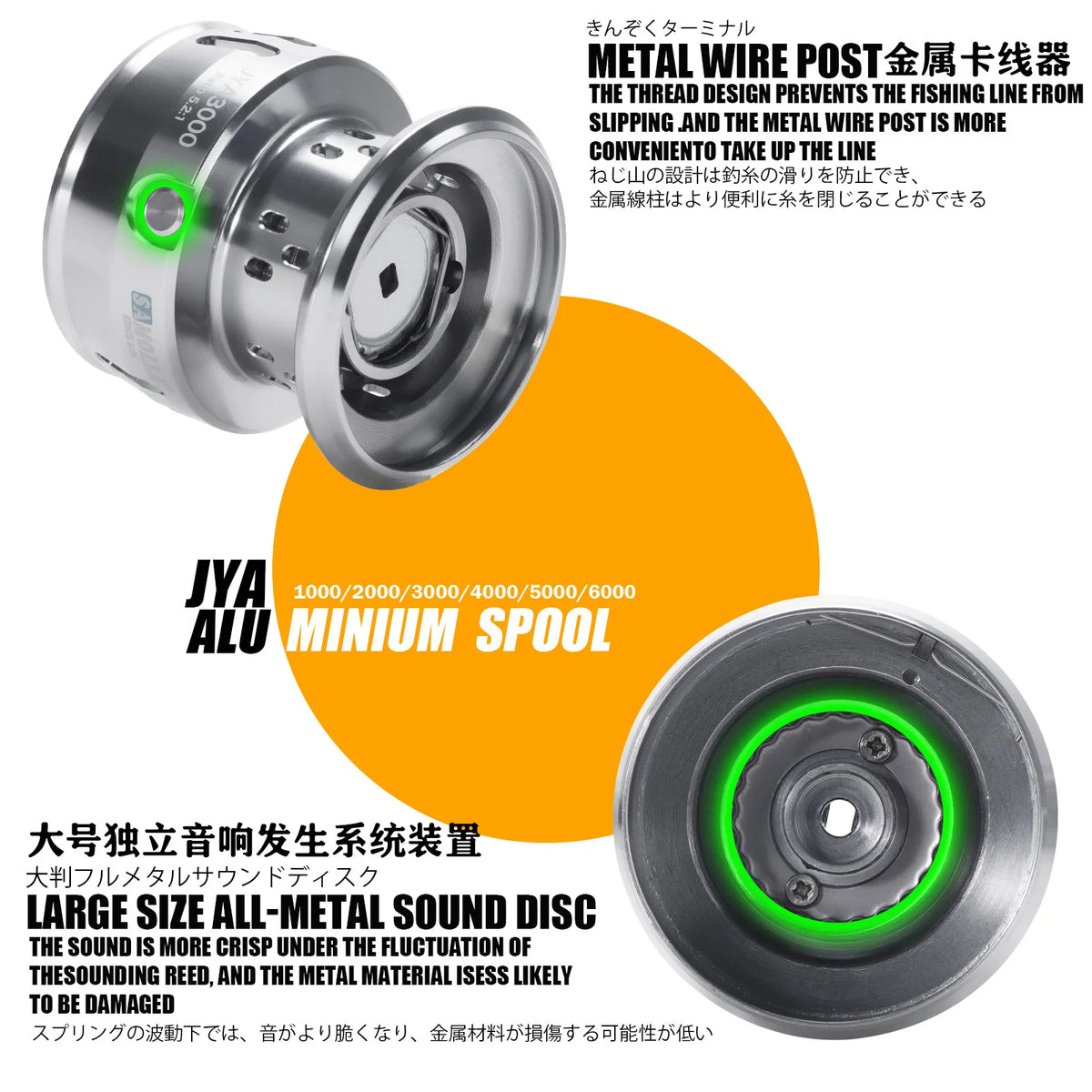 SAMOLLA Spinning Reel Aluminum Alloy Plastic Body 5.2:1 Gear Ratio 5 Bearings Interchangeable Handle Lake Fishing Right Metal