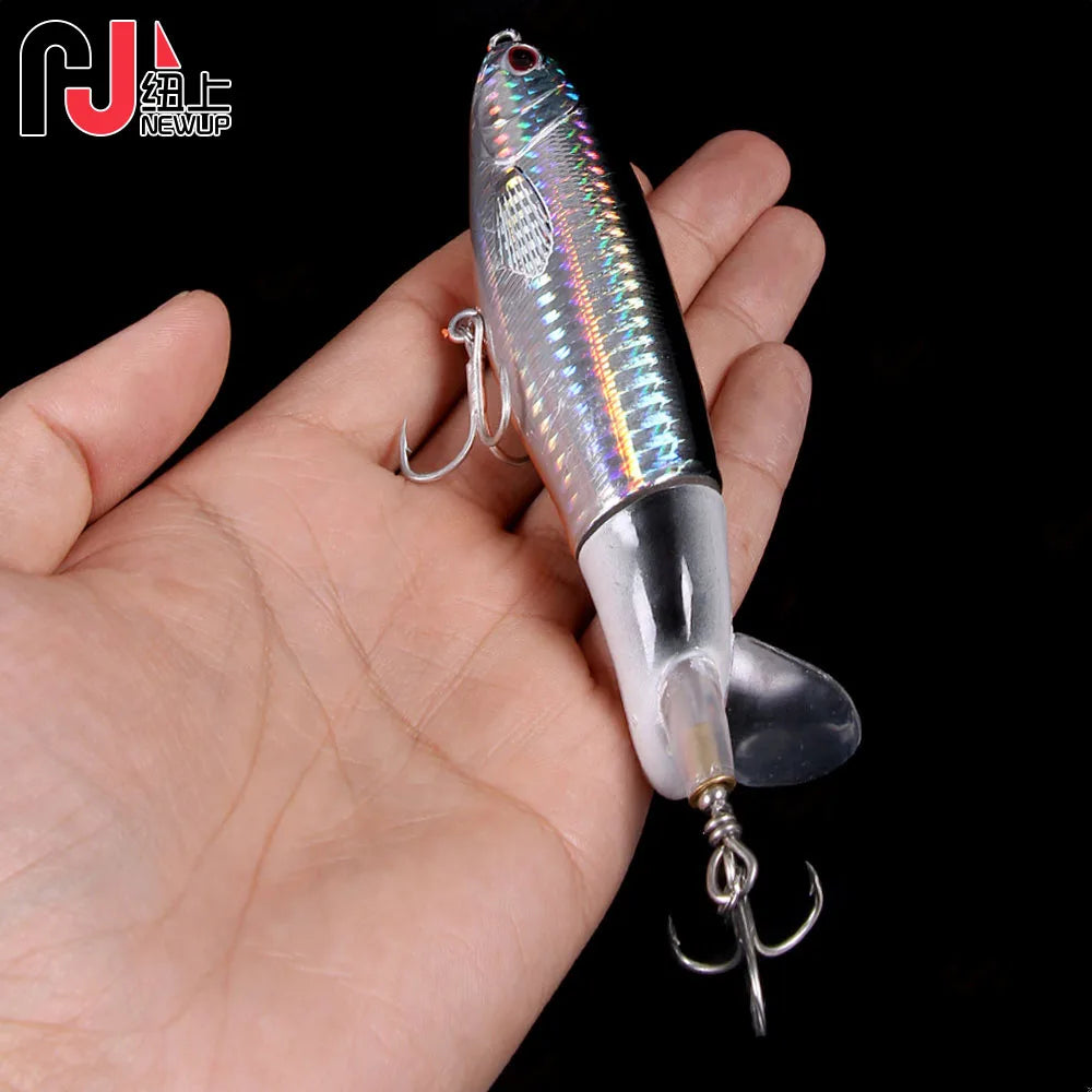 1pcs topwater Popper Propeller Topwater Fishing Lures Artificial Bait Hard Crankbait Wobbler Rotating Tail Fishing Tackl