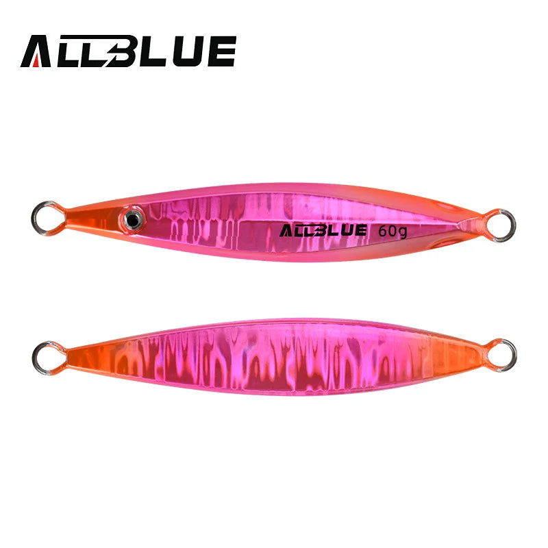ALLBLUE SLOWER UP Z-Light Metal Jig Fishing Lure Slow Cast Jigging Spoon 20G 30G 40G 60G Artificial Shore Zinc Alloy Bait Tackle