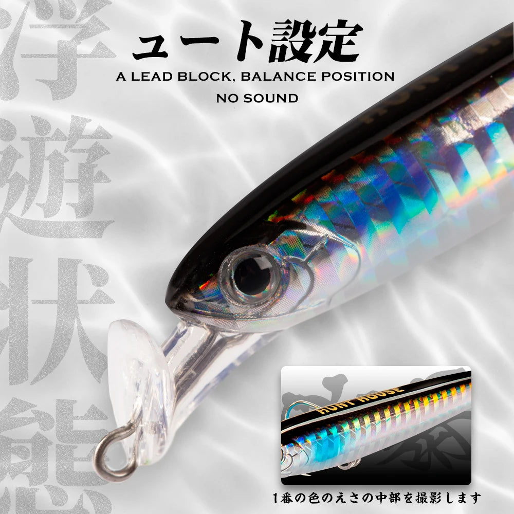 Hunthouse Rocket 95 Minnow Fishing Lure Popper Bait 75mm 13g 95mm 22g Sinking Baits Artificial Bait Stickbaits Fishing Seabass