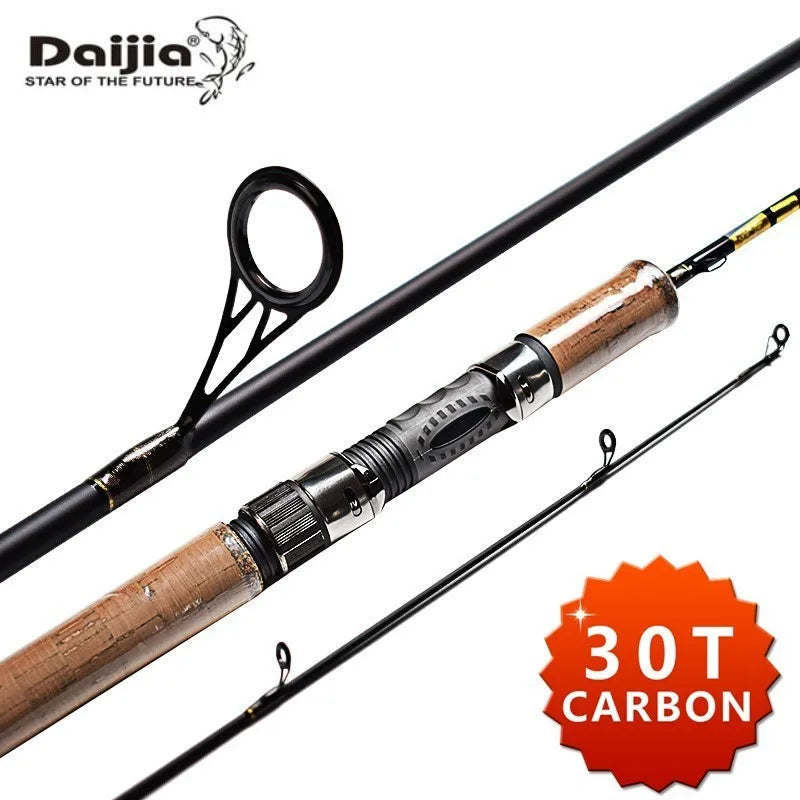 Daijia 30Ton / IM7 High Modulus Graphite Carbon Fishing Rod Spinning 3 Section 2.1m 2.4m 2.7m 3m Saltwater Sea Bass Spinning Rod