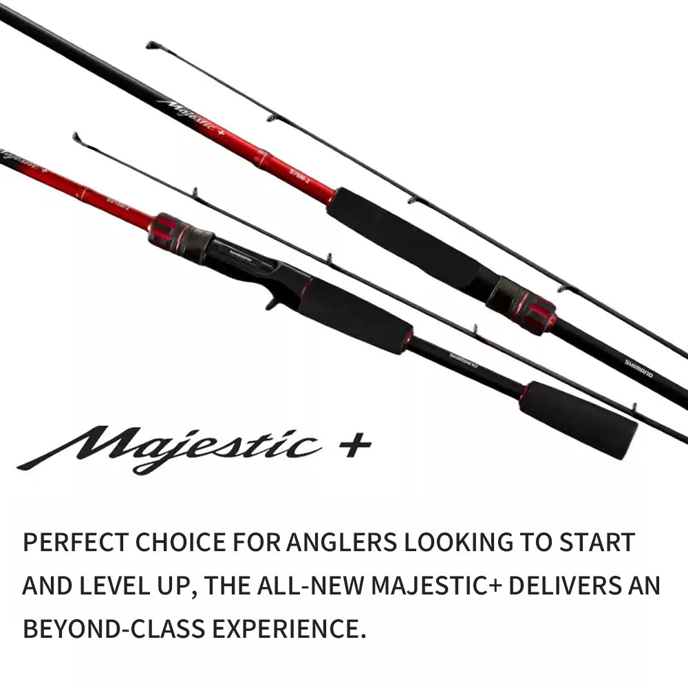 Original Hot Sale 2-Piece Fast Action Lightweight Carbon Rod Shimano Majestic+ Casting Rod for Bass Trout Saltwater Fishing