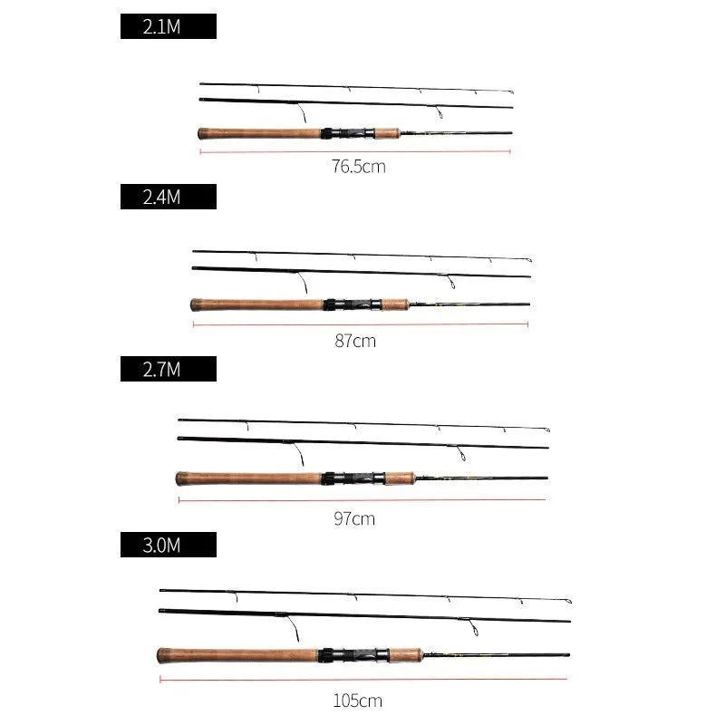 Daijia 30Ton / IM7 High Modulus Graphite Carbon Fishing Rod Spinning 3 Section 2.1m 2.4m 2.7m 3m Saltwater Sea Bass Spinning Rod