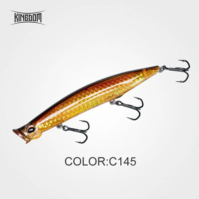 Kingdom Topwater Popper Fishing Lure 7.5g 12.8g 18.5g Far Casting Artificial Hard Baits High Quality Wobblers Z-Action Lures