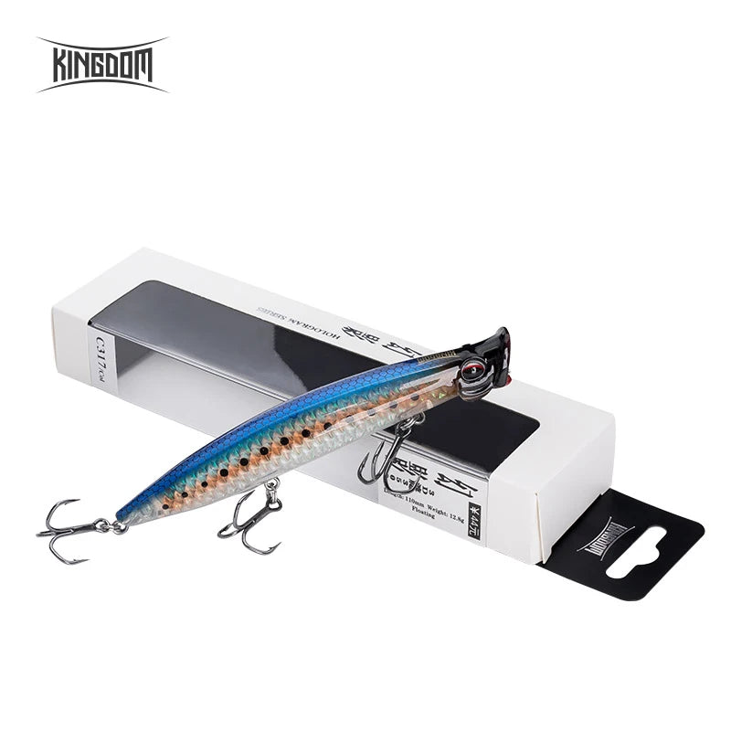 Kingdom Topwater Popper Fishing Lure 7.5g 12.8g 18.5g Far Casting Artificial Hard Baits High Quality Wobblers Z-Action Lures