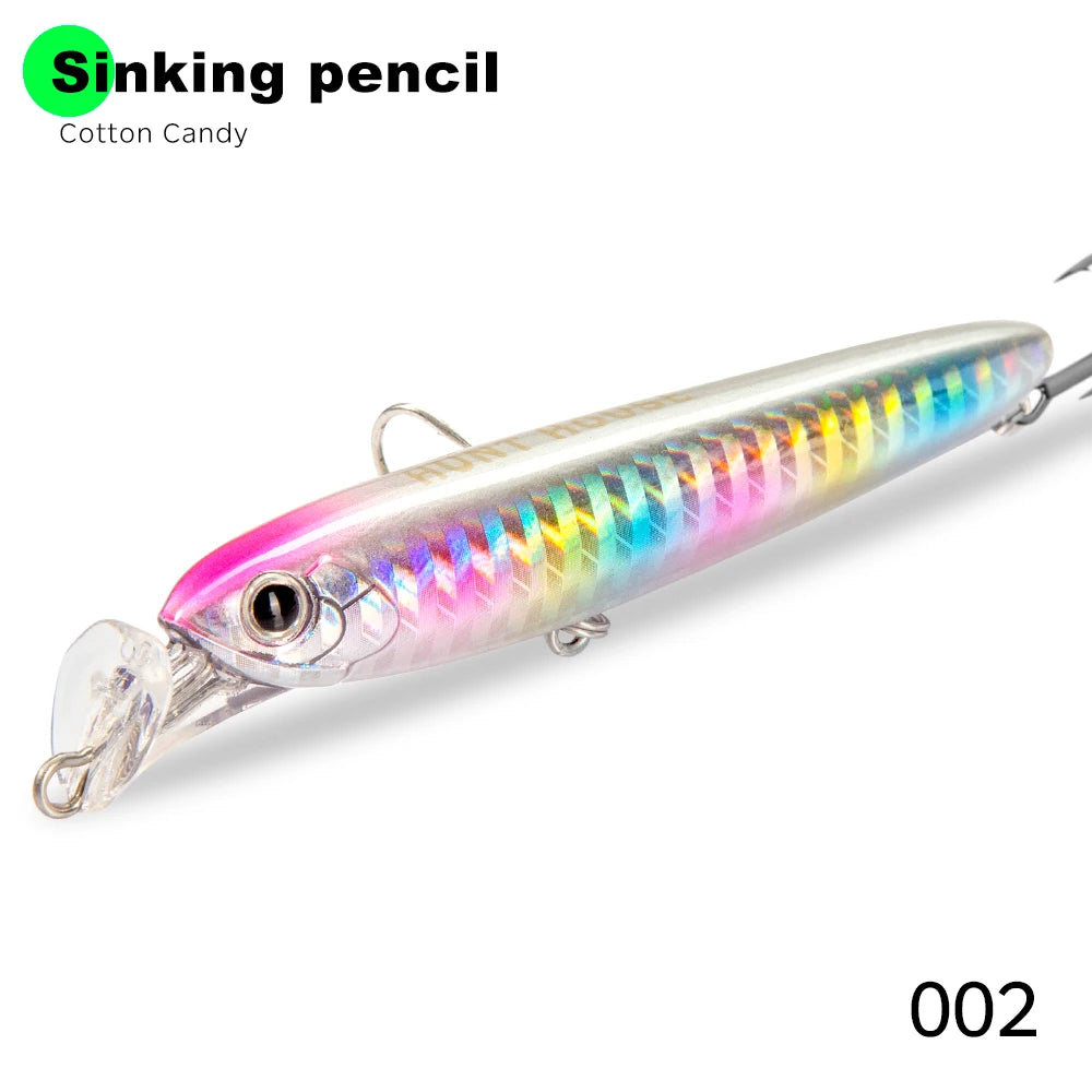 Hunthouse Rocket 95 Minnow Fishing Lure Popper Bait 75mm 13g 95mm 22g Sinking Baits Artificial Bait Stickbaits Fishing Seabass