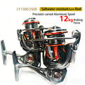 Saltwater Spinning Reel-12kg Max Drag 5.2:1 Gear Ratio 7+1 Stainless Steel Bearings All-Carbon Brake Pads Aluminum Fishing Reel