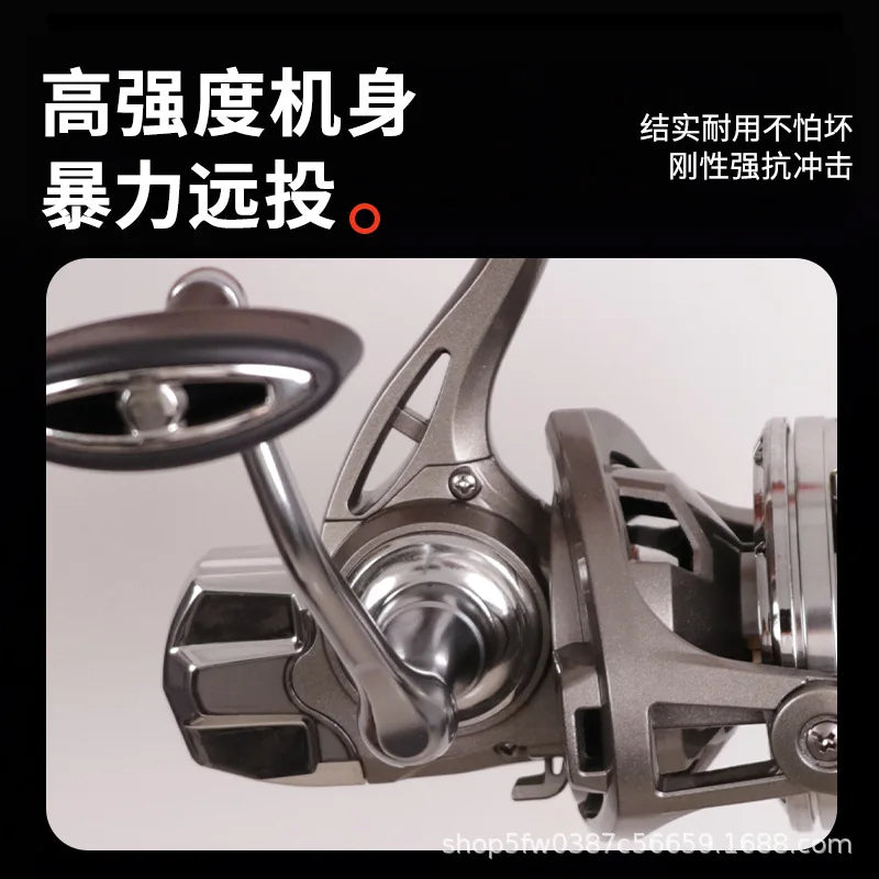 Anchor Fish Spinning Reel Giant Long Throw NGK10000 Sea Fishing Full Metal Aluminum Alloy 4.8:1 Gear Ratio 550g Left Hand