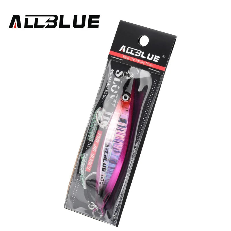 ALLBLUE SLOWER UP Z-Light Metal Jig Fishing Lure Slow Cast Jigging Spoon 20G 30G 40G 60G Artificial Shore Zinc Alloy Bait Tackle