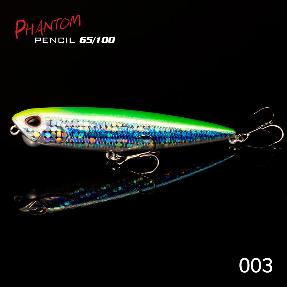 Hunthouse REALIS PENCIL 65/100mm 5.5/14.5g Topwater Fishing Lure Stickbait Top water Swim Crankbait Pesca Artificial Fish Bait