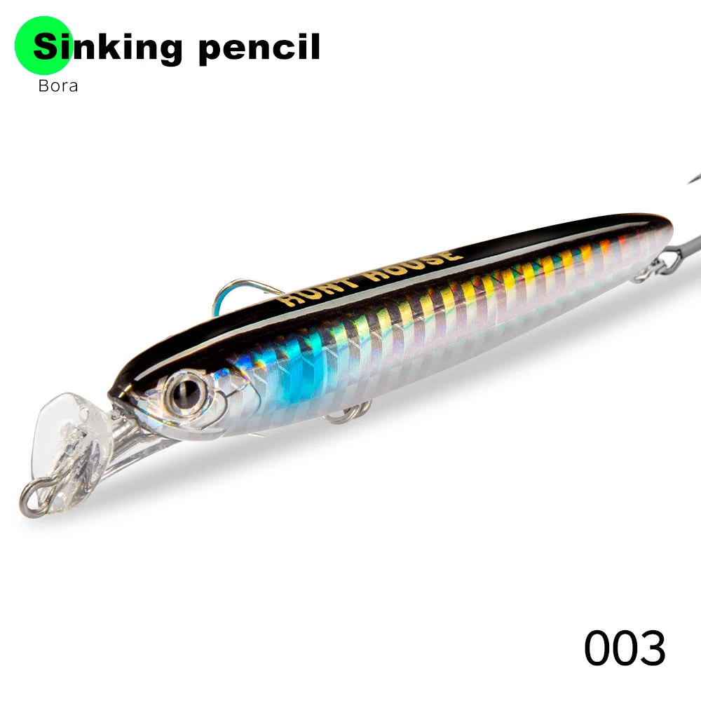 Hunthouse Rocket 95 Minnow Fishing Lure Popper Bait 75mm 13g 95mm 22g Sinking Baits Artificial Bait Stickbaits Fishing Seabass