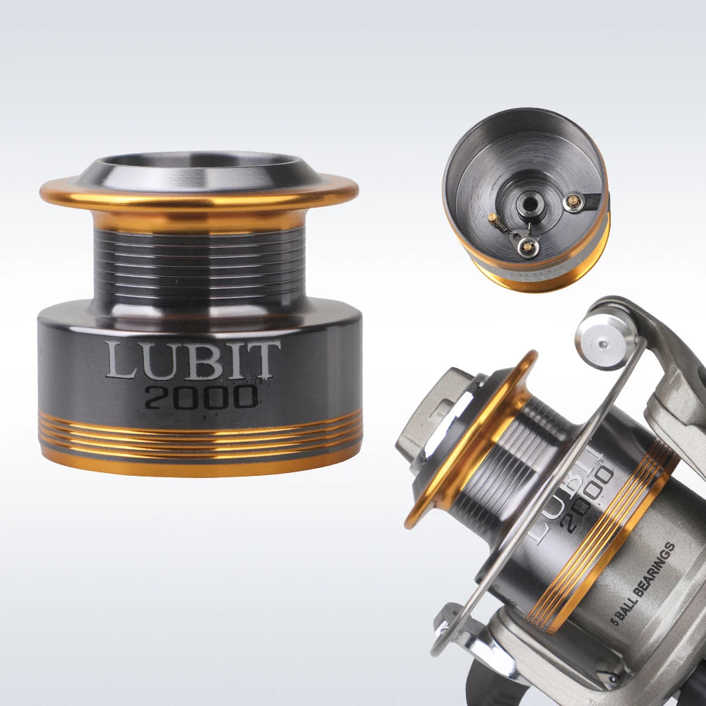 Factory Price Spinning Reel 3000 Aluminum 4+1BB 5.2:1 Brass Pinion Two-Tone Spool Precision Gear Lake Fishing Reel Salmon