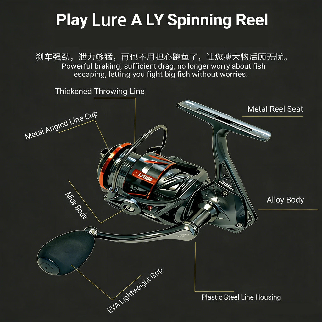 Saltwater Spinning Reel-12kg Max Drag 5.2:1 Gear Ratio 7+1 Stainless Steel Bearings All-Carbon Brake Pads Aluminum Fishing Reel