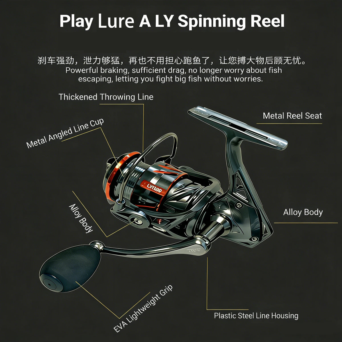 Saltwater Spinning Reel-12kg Max Drag 5.2:1 Gear Ratio 7+1 Stainless Steel Bearings All-Carbon Brake Pads Aluminum Fishing Reel