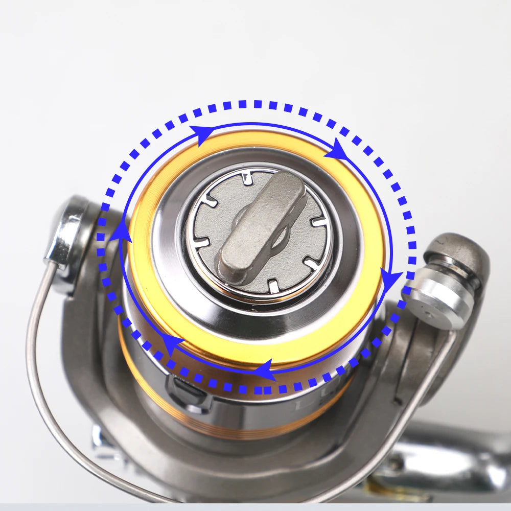 Factory Price Spinning Reel 2000 Aluminum 4+1BB 5.2:1 Brass Pinion Instant Anti-Reverse O/T Handle Smooth Fishing Reel Bass