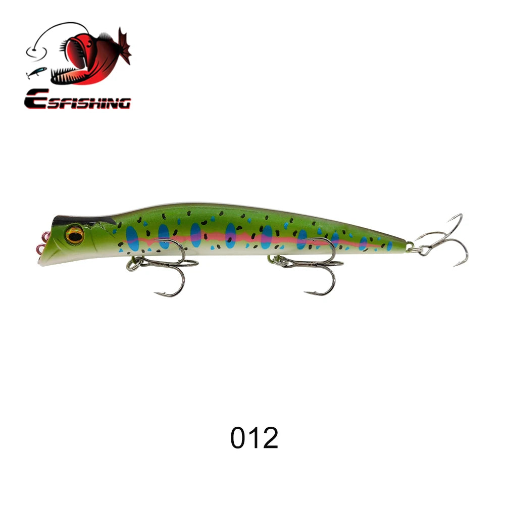 ESFISHING Floating Fishing Lures Surface Popper Darter King 13cm 17.5g Two Dive Professional Hard Baits Top Water