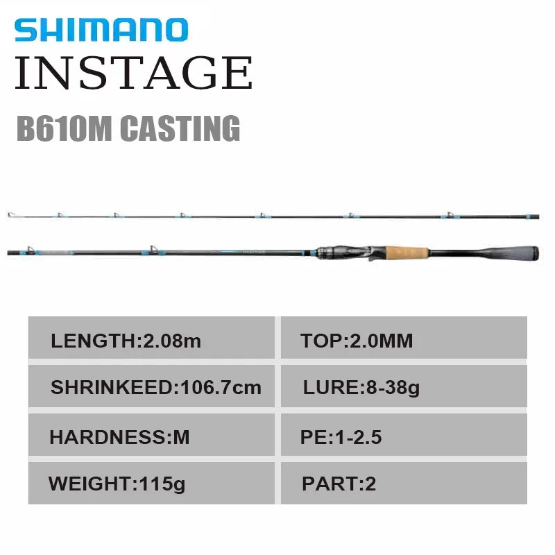 SHIMANO 2024 New INSTAGE Sea Bass 2 Section Supercast Spinning Casting Sea Fishing Rod Saltwater Max Lure 130g CI4+ SIC Ring