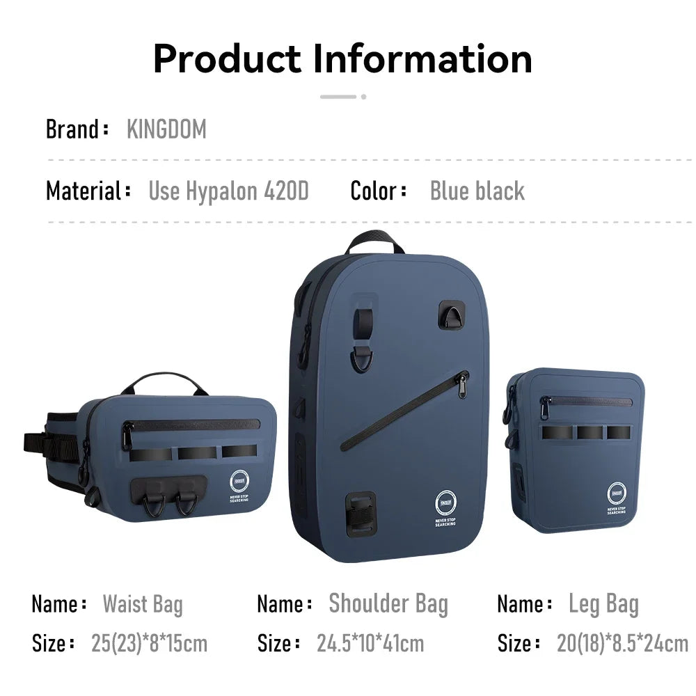 Kingdom Fishing Tackle Shoulder Waist Leg Bags IPX8 Waterproof Outdoor TPU Multifunctional Large Capacity Storage Accessories