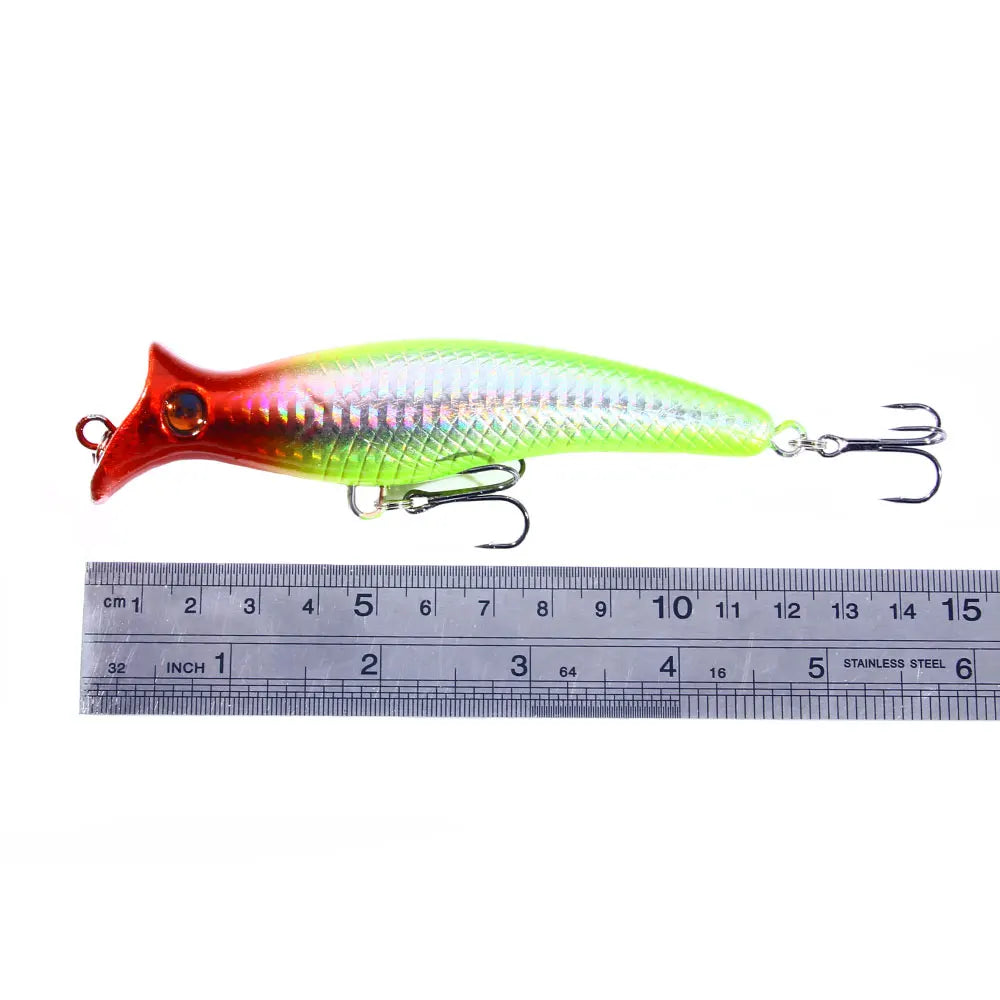 1pc Fishing Lures Topwater Popper Bait 12.5cm 20g Hard Bait Artificial Wobblers Plastic Fishing Tackle with 6# Hooks