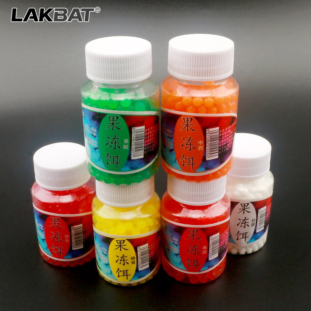 LAKBAT 300PCS Jelly Lure Fishy Aroma Soft Egg Bait Carp Fishing Attractant String Hook Pill Fishing Tackle Pesca Outdoor Goods