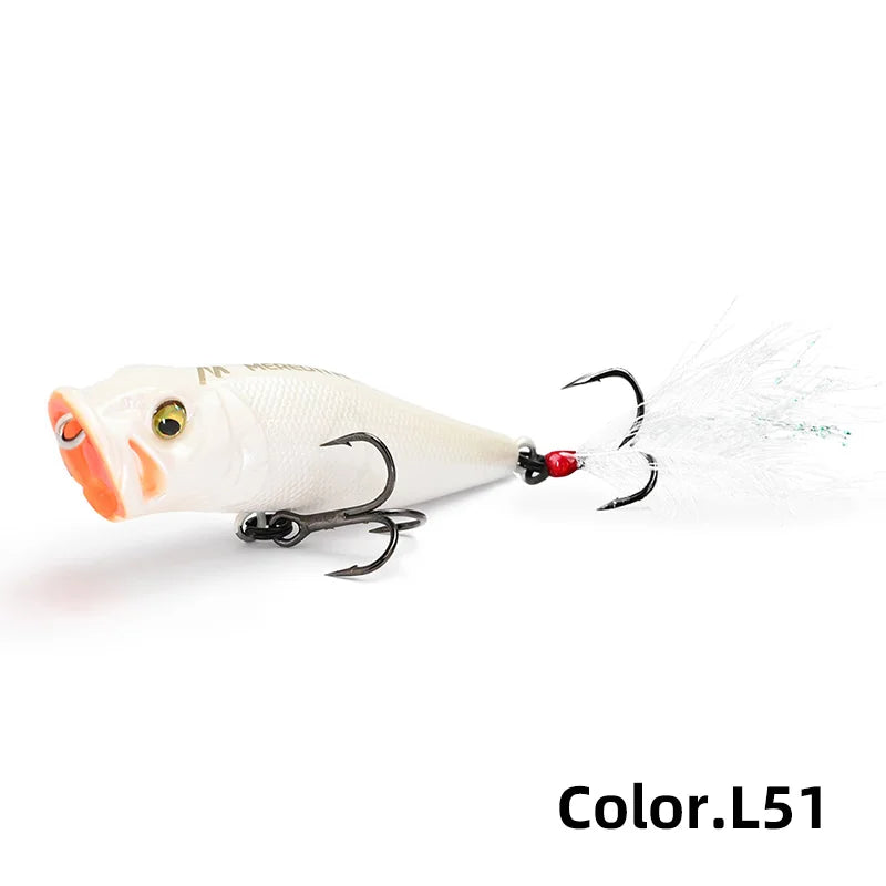 MEREDITH Topwater Popper 8.48g 64mm Floating Rock Pop Artificial Hard Baits for Bass Perch Pike Fishing Lure
