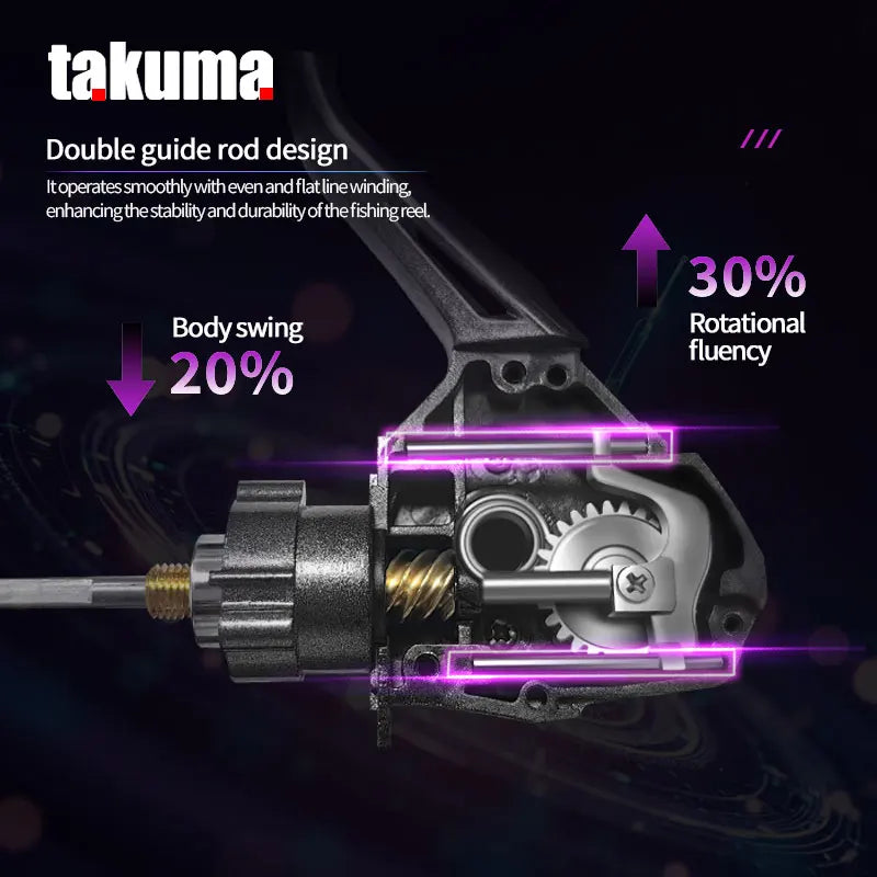 Takuma Lingxi Spinning Reel 7+1 Ball Bearings Lightweight Bait Casting Metal Carbon Fiber Left Hand 5kg Max Drag Freshwater