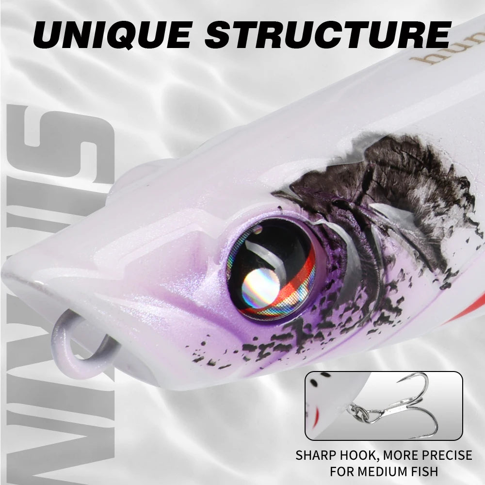 Hunthouse Popper Pencil Fishing Lure Pop Walker Topwater Floating Hard Bait 90mm/11.6g Surface WTD Saltwater Bass Fish Tackle