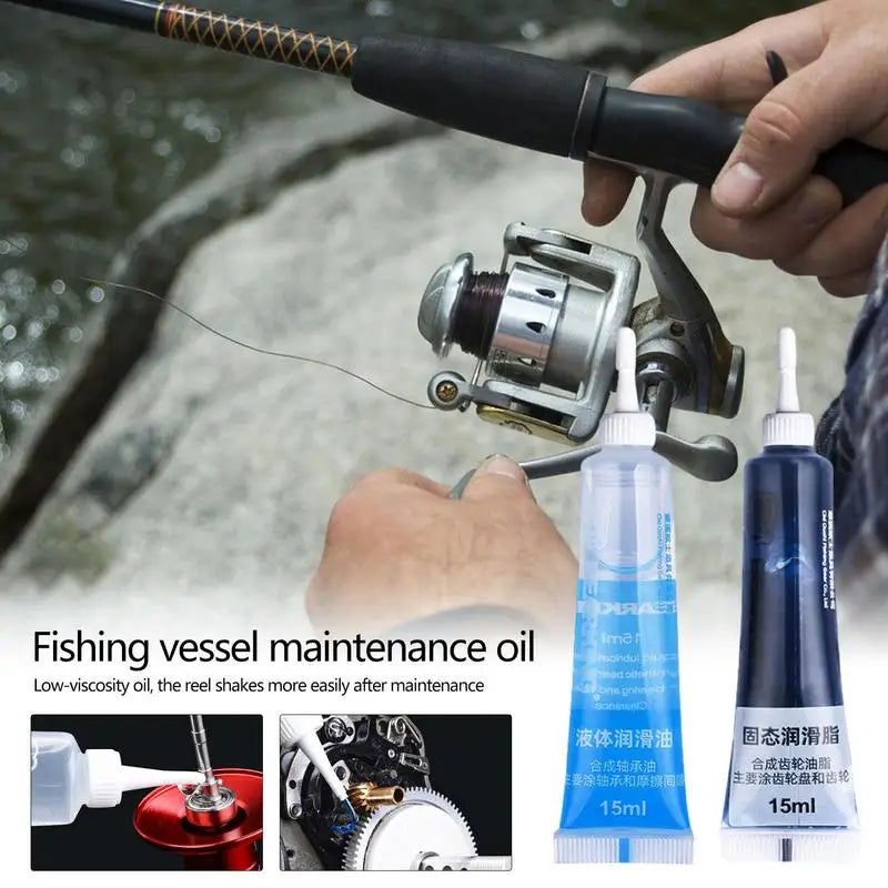 Fishing Reel Lubricant Fishing Reel Lubricating Oil Fishing Reel Protective Grease Maintenance Tools Kit Lubricant Oil Set