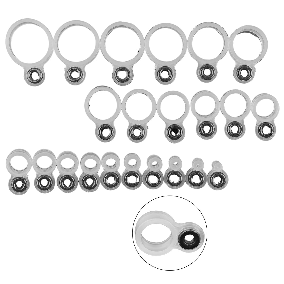 14/22 Pcs Fishing Rod Guide Repair Kit Silicone Ceramic Ring Tips Line Guides For Rod Building And Maintenance