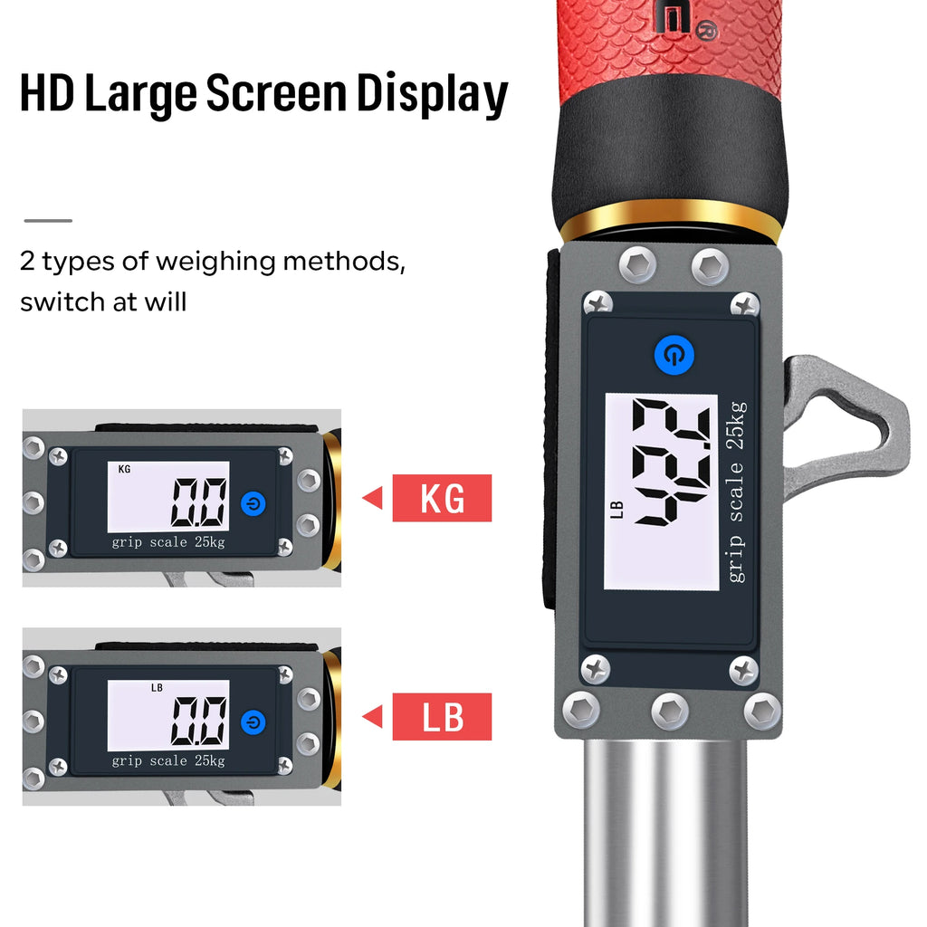 SANKILE Digital Fish Lip Clip With Weight Scale 360° Rotating Stainless Steel Waterproof KG/LB Switchable Fishing Accessories