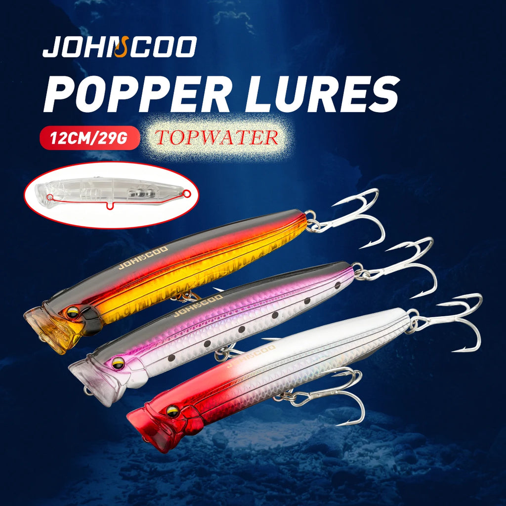 12cm 29g Topwater Popper Fishing Lure  Saltwater Artificial Hard Bait for Tuna Sea Surface Lure Hard Bait