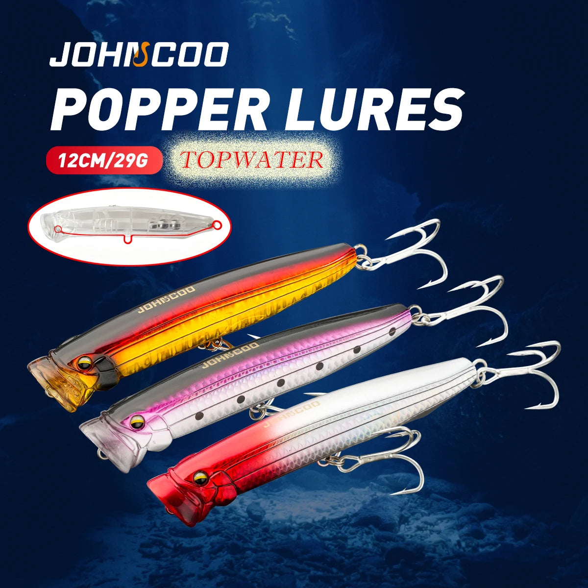 12cm 29g Topwater Popper Fishing Lure  Saltwater Artificial Hard Bait for Tuna Sea Surface Lure Hard Bait