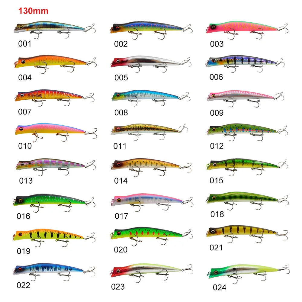 ESFISHING Floating Fishing Lures Surface Popper Darter King 13cm 17.5g Two Dive Professional Hard Baits Top Water