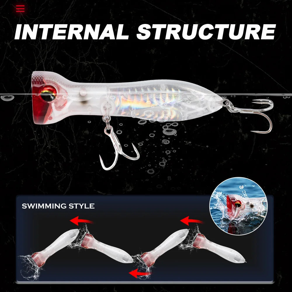Hunthouse PRISM ROAR Floating Popper Topwater WTD Carp Fishing Lure 95mm20g Wobbler Artificial Hard Bait Tackle For SeaBass