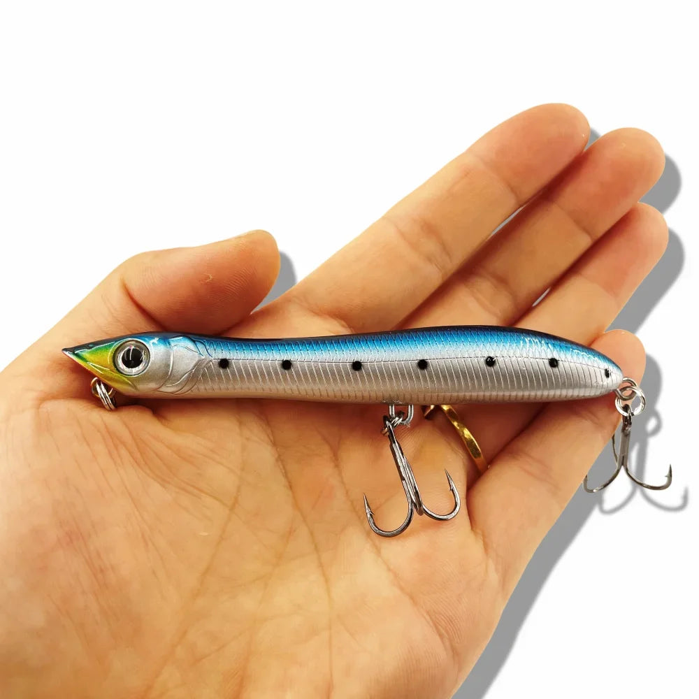 Patchinco Fishing Lure 140mm 26g Topwater Pencil Popper Wobbler For Fishing Seabass Top Water Baits Saltwater Surface Lures