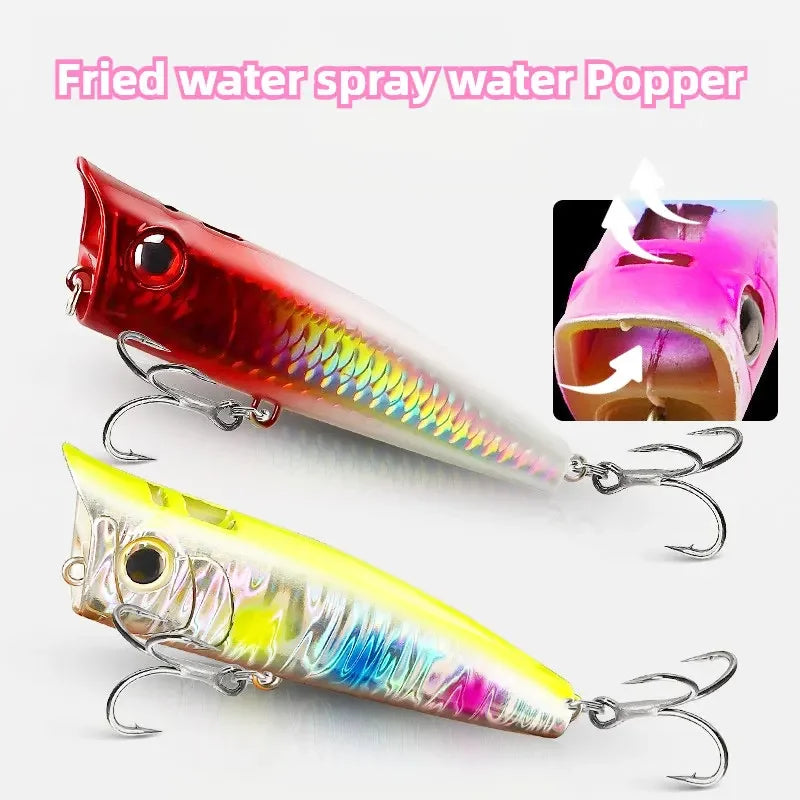 Spray Water Popper Topwater FLoating Holophotic layer Noise Sound Hit The Water Wobbler Fishing Lures for Bass Blackfish Pesca