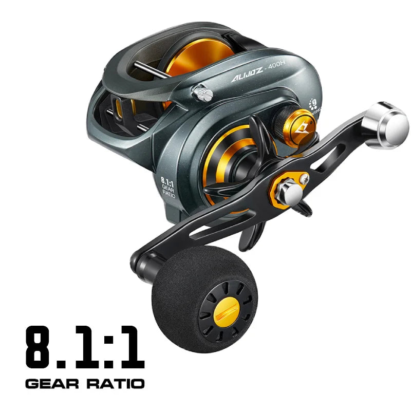 Piscifun Alijoz Alinox 400 Baitcaster Fishing Reels 17kg Max Drag 9 Bearings Aluminum Frame Freshwater Saltwater  Fishing Reels