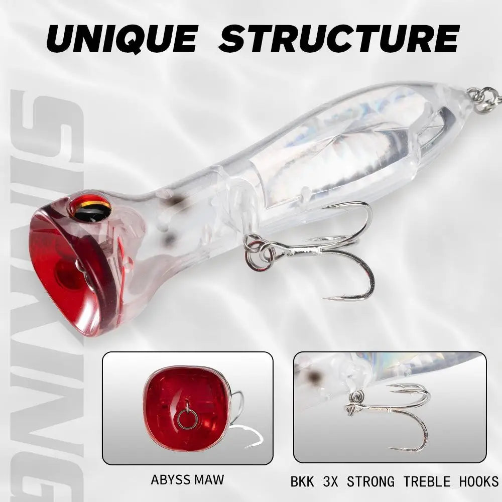 Hunthouse PRISM ROAR Floating Popper Topwater WTD Carp Fishing Lure 95mm20g Wobbler Artificial Hard Bait Tackle For SeaBass