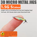 Micro Sized Iron Plate Bait 1.5/3/5g 3D Mini VIB Lure Metal Cast Jig Spoon Pesca Fish Micro Sequin Fishing Lures Artificial Bait