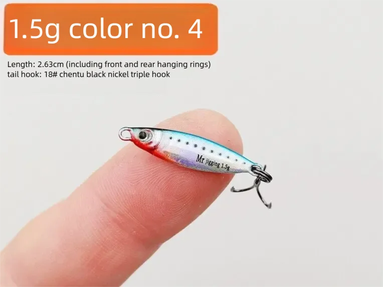 Micro Sized Iron Plate Bait 1.5/3/5g 3D Mini VIB Lure Metal Cast Jig Spoon Pesca Fish Micro Sequin Fishing Lures Artificial Bait