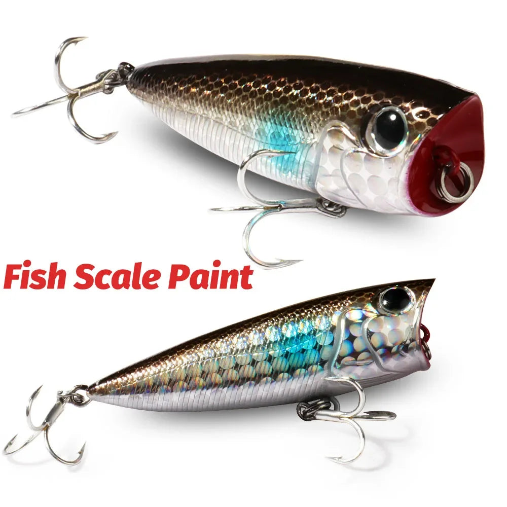 Top Water Popper 8g 6.5cm Lure Steel Ball Copper Ballast Balance System Swimbait Pesca Wobbler Floating Minnow Tackle Crank Bait