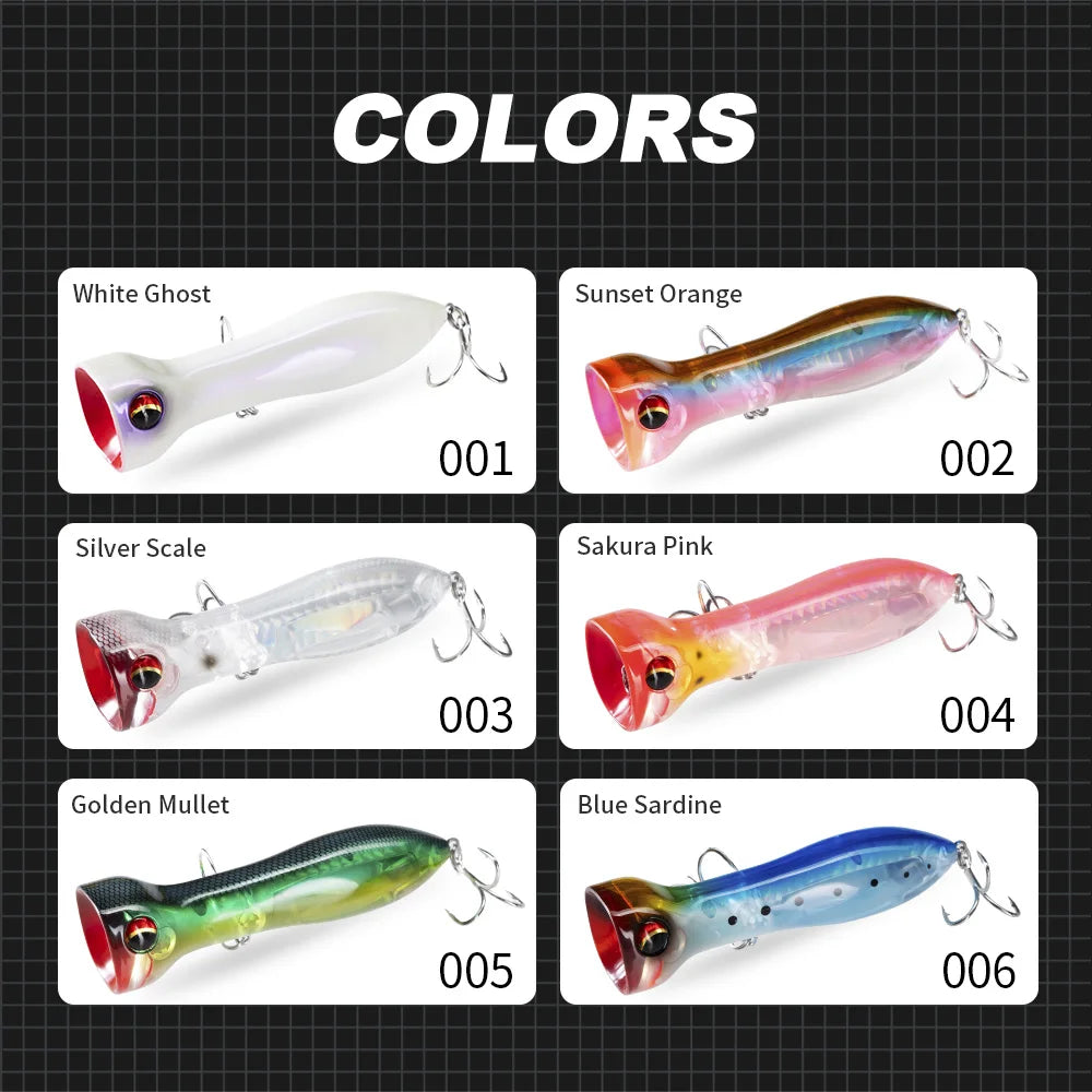 Hunthouse PRISM ROAR Floating Popper Topwater WTD Carp Fishing Lure 95mm20g Wobbler Artificial Hard Bait Tackle For SeaBass