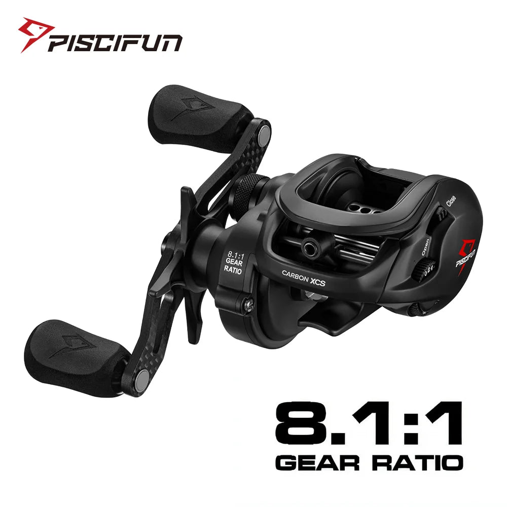 Piscifun Carbon XCS Baitcasting Reel 8kg Drag 156g Ultra-Light 8.1:1 Gear Ratio Dual Brake High-Speed Freshwater Fishing Reel